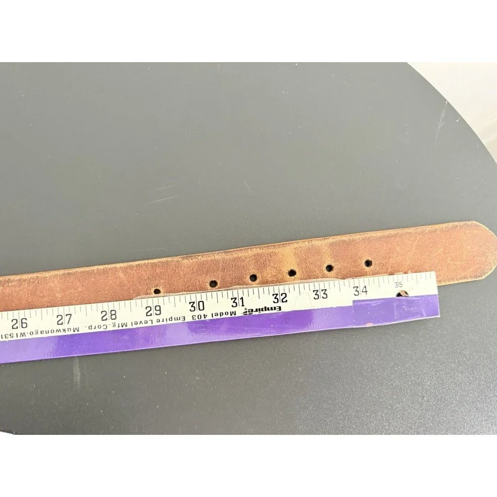 American Eagle Outfitters Women’s Brown Leather Belt Small Replay With Love Buck - Picture 12 of 13